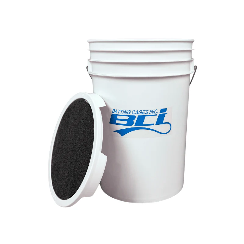 Bucket of 36 Pitching Machine Baseballs– 6 Gallon with Foam Seat Lid - Image 2
