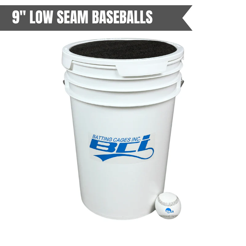 Bucket of 36 Pitching Machine Baseballs– 6 Gallon with Foam Seat Lid - Image 4
