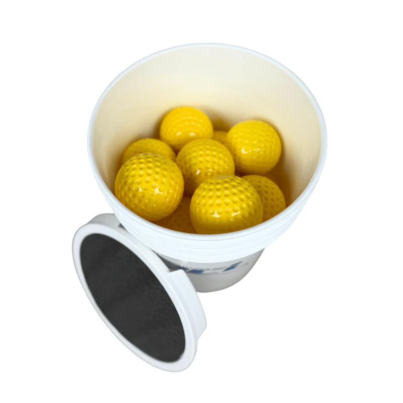 Bucket of 24 Pitching Machine Softballs – 6 Gallon with Foam Seat Lid - Image 3