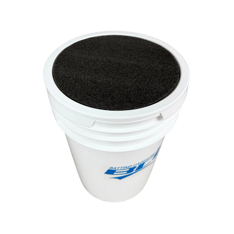 Bucket of 24 Pitching Machine Softballs – 6 Gallon with Foam Seat Lid - Image 4