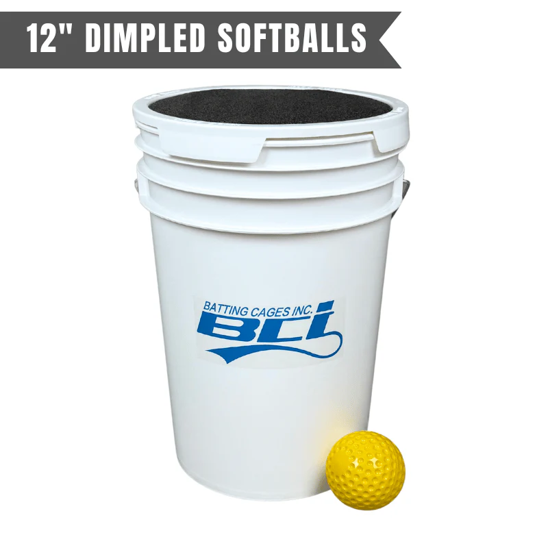 Bucket of 24 Pitching Machine Softballs – 6 Gallon with Foam Seat Lid - Image 5