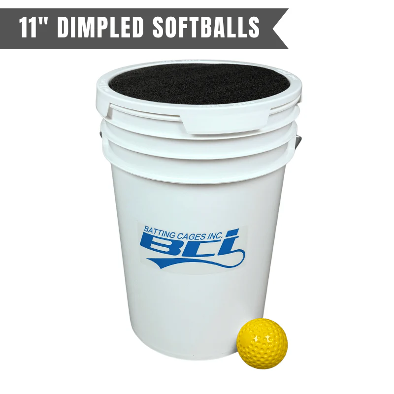 Bucket of 24 Pitching Machine Softballs – 6 Gallon with Foam Seat Lid - Image 6