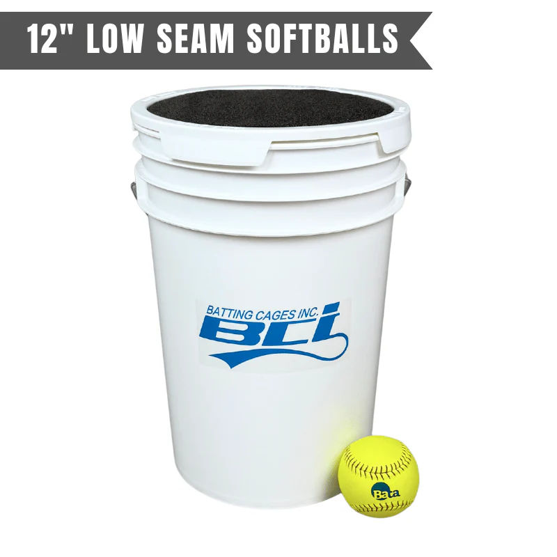Bucket of 24 Pitching Machine Softballs – 6 Gallon with Foam Seat Lid - Image 7