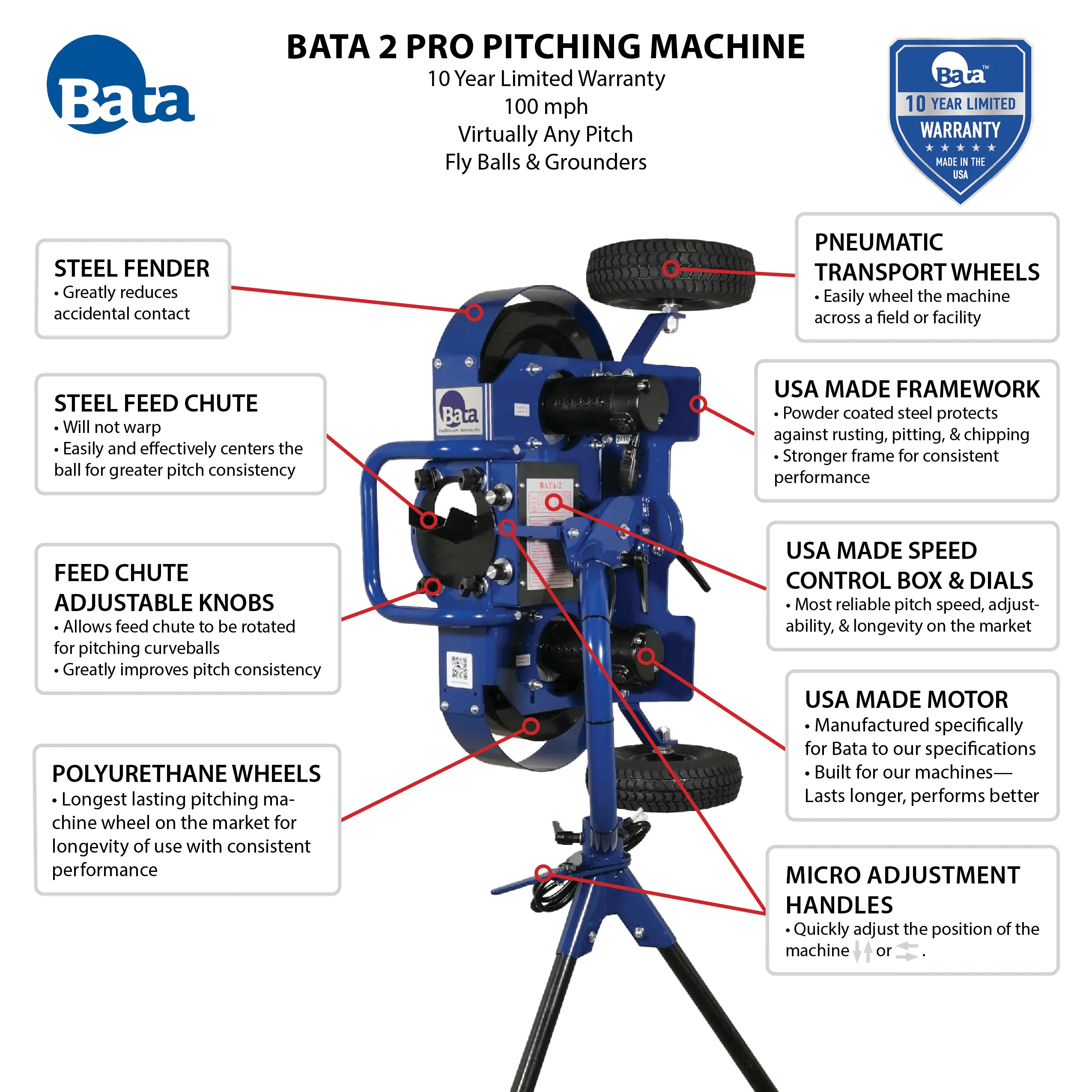 BATA-2 Pro Pitching Machine (Open Box) - Image 8
